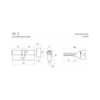 Цилиндровый механизм НОРА-М ЕСО Z ЛВ-90 55-35 латунь 15546