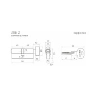 Цилиндровый механизм НОРА-М ЕСО Z ЛПВ-90 45-45 латунь Х 16079