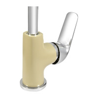 Латунный смеситель для мойки Eleanti одноручный, бежевый/хром, картридж 35 мм, крепеж гайка 0402.476