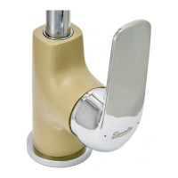 Латунный смеситель для мойки Eleanti одноручный, бежевый/хром, картридж 35 мм, крепеж гайка 0402.476