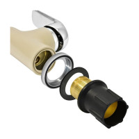 Латунный смеситель для мойки Eleanti одноручный, бежевый/хром, картридж 35 мм, крепеж гайка 0402.476