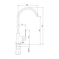 Латунный смеситель для мойки Eleanti одноручный, бежевый/хром, картридж 35 мм, крепеж гайка 0402.476
