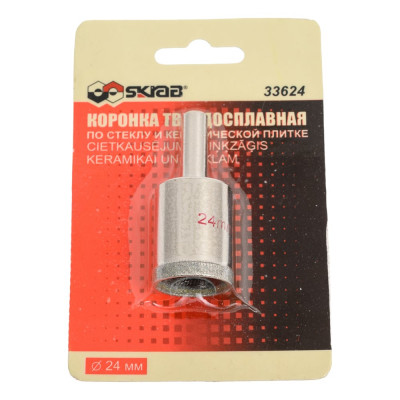 Коронка алмазная по стеклу и кафелю 24 мм SKRAB 33624