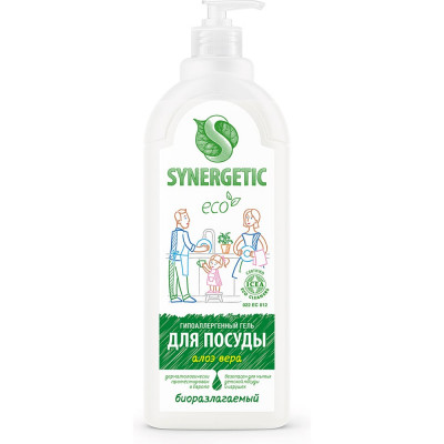 Концентрированное средство для мытья посуды и фруктов SYNERGETIC АЛОЭ флакон, 1 л 4623721671470 103103 103103/8