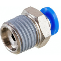 Фитинг цанговый прямой с наружной резьбой 1/4M для трубки диаметром 4 мм SHPI PC 04-R02