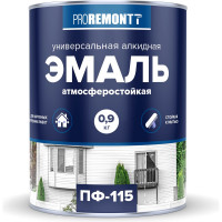 Эмаль PROREMONTT ПФ-115 белая, матовая, 0.9 кг Лк-00009790