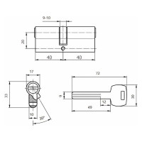 Цилиндровый механизм APECS Premier XR-80-NI 19803