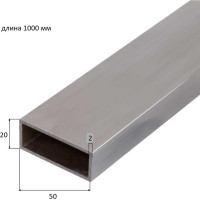 Трубка ALBERTS прямоугольная, алюминий, 50х20х2х1000 мм 472979