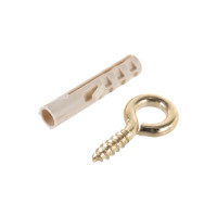 Петля-шуруп ЕВРОПАРТНЕР латунир. L10 х d2,7 x O5 мм 4шт. 13 4828 1