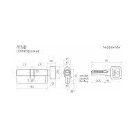 Цилиндровый механизм НОРА-М ЛПУВ-90 45-45 хром Х 6630
