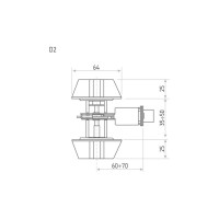 Врезной замок НОРА-М D2 матовое золото ключ/ключ В 12650