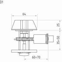 Врезной замок НОРА-М D1 хром ключ/с фиксатором 8944