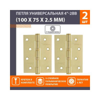 Универсальная петля НОРА-М 4"-2ВВ FHP PB латун.покр.100х75х2,5 №2 11749