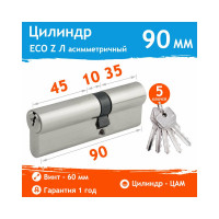 Цилиндровый механизм НОРА-М ЕСО Z Л-90 50-40 хром 15423