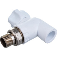 Шаровый кран для радиатора КРОСС PPRC с американкой, угловой 20-1/2 НР 60150