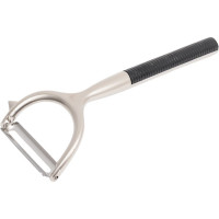 Овощечистка Mallony ELETTO с горизонтальным лезвием, сплав цинка никелированный ABS пластик ручка 004190