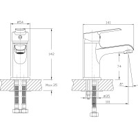 Смеситель для умывальника RUSH Victoria хром VI7135-11