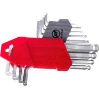 Набор шестигранных ключей ABTOMTOOL РROFFI 9 пр, с шаром, DIN3124, CrV, малые 56209 B