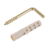 Крюк-шуруп ЕВРОПАРТНЕР L-обр. латунир. d3,3хL30 мм 4шт. 13 7641 1