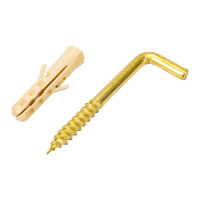 Крюк-шуруп ЕВРОПАРТНЕР L-обр. латунир. d4,9хL50 мм 2шт. 13 4822 1