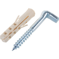 Крюк-шуруп ЕВРОПАРТНЕР L-обр. Zn d5,4хL50 мм, под крест, 2 шт. 13 3005 1