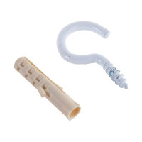 Крюк-шуруп ЕВРОПАРТНЕР белый d3,1хL25 мм 4 шт. 13 6295 1