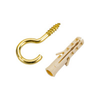 Крюк-шуруп ЕВРОПАРТНЕР латунир. d3,3хL30 мм 2 шт. 13 4826 1