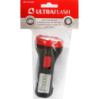 Фонарь Ultraflash LED16014 черный, 1 + 4SMD LED, 2 режима, 1XR6, пластик, блист-пакет 14253