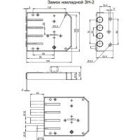 Накладной замок Симеко ЗН-2х3 2186
