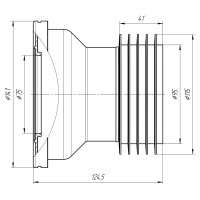 Фановая труба для унитаза АНИ Пласт 110 мм, L 120 мм, для чугунных труб W1218 025-0391