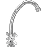 Смеситель для мойки Istok life двуручный, с поворотным изливом, керамическая кран-букса, гайка 0402.437