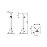 Опорный держатель мачты EZETEK 40мм для плоской кровли 90865