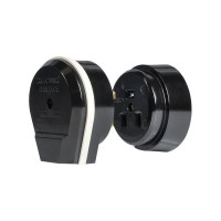 Разъем EKF PROxima РШ-ВШ 32А, 250В, 2P+PE (ОУ) карболитовый, черный AS-250-O-03