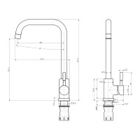 Смеситель для кухни Olive's нержавеющая сталь BALEAR 13435-2BL