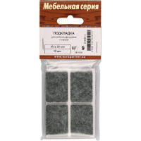 Подкладка ЕВРОПАРТНЕР фетр, т-серый 25х35 мм 12 шт. 6 9191 2