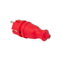 Красная каучуковая прямая вилка EKF, 230В 2P+PE 16A IP44 PRO RPS-011-16-230-44-rr