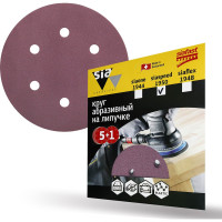 Круг шлифовальный на липучке siaspeed 1950 (5+1 шт; 150 мм; 6 отверстий; P100) sia Abrasives ss6-150-6-100
