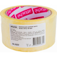 Упаковочная клейкая лента Attache 50 мм x 50 м, 40 мкм, прозрачная 143757