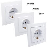 Розетка Nilson 1-местн. СУ с заз.конт. , TOURAN-ALEGRA-THOR, белый 24110417