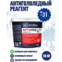 Противогололедный сухой реагент GOODHIM 500 ведро, 10 кг 40283