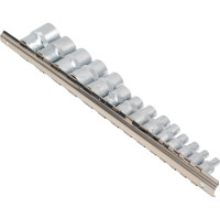 Набор головок Е-профиль 1/4"&3/8"&1/2" на планке 15 предметов Forsage F-4158(9668)