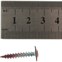 Саморезы с потайной шайбой Госкреп 4.2х25 мм, красные, RAL3005, 20 шт. 1-0017410