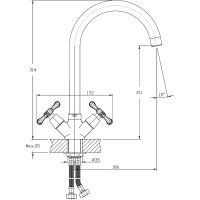 Смеситель для кухни RUSH Bianki с высоким, поворотным изливом, хром BI7650-24