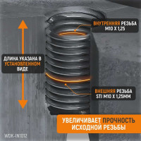 Резьбовые вставки WIEDERKRAFT M10X1.25, 10 предметов WDK-IN1012