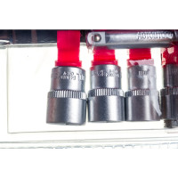 Набор инструмента ABTOMTOOL РROFFI, на планке 1/4 12 предметов, с трещоткой, CrV, 5443012