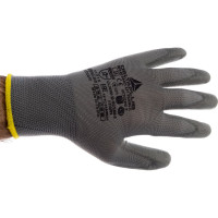 Полиэстеровые перчатки с полиуретановым покрытием Delta Plus VE702PG, размер 7 VE702PG07