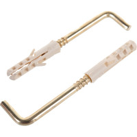 Крюк-шуруп ЕВРОПАРТНЕР L-обр. латунир. d3,9хL40 мм 2шт. 13 4821 1