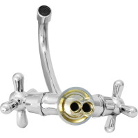 Смеситель для мойки Istok life двуручный, с поворотным изливом, керамическая кран-букса, гайка 0402.437