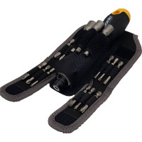 Трещотка Felo Ergonic K 1/4, поворотная, с набором бит в чехле, 16 предметов 06071604