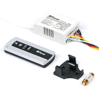 Дистанционный выключатель FERON TM75 230V 1000W 2-х канальный 30м с пультом управления, черное серебро 23344